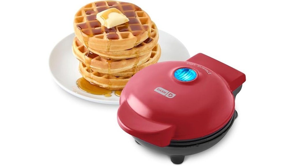 compact red waffle maker