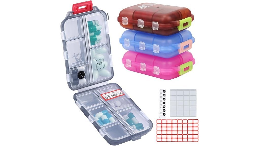 compact travel pill organizer