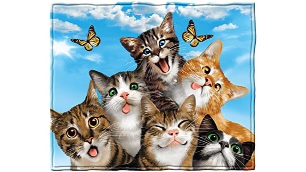 cozy fleece kitten blanket