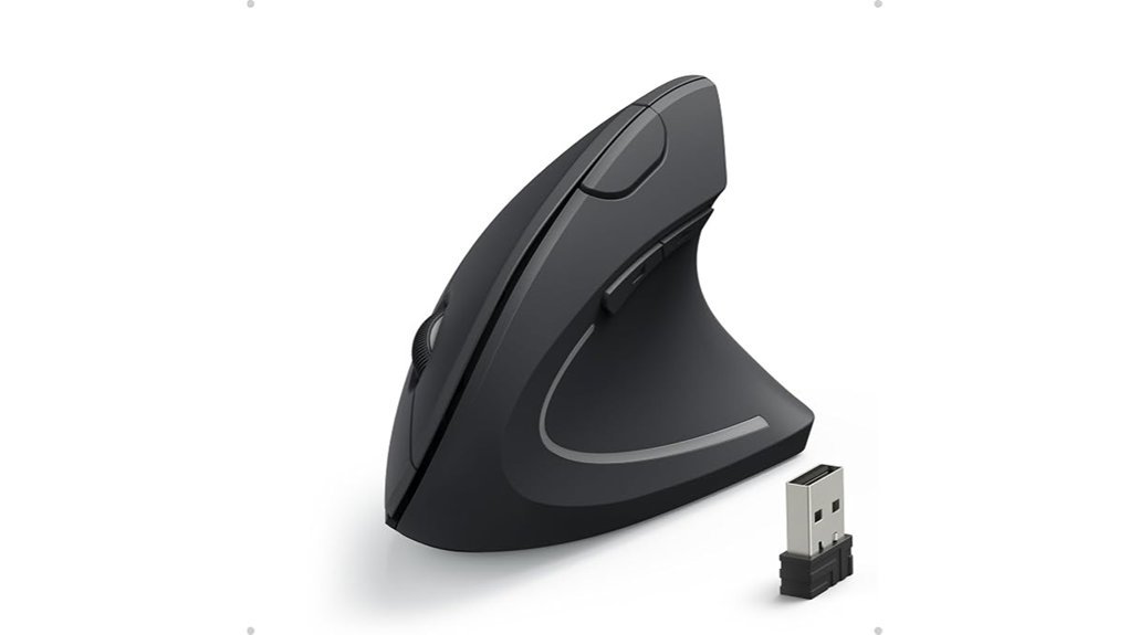 ergonomic black wireless mouse