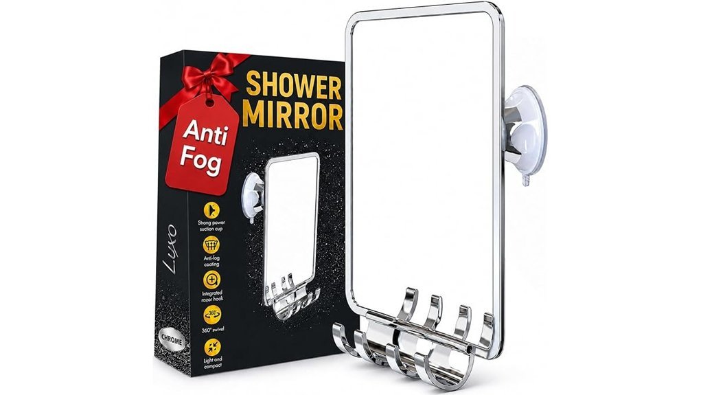 fogless shower mirror suction