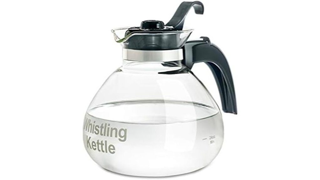 glass whistling kettle 12 cup