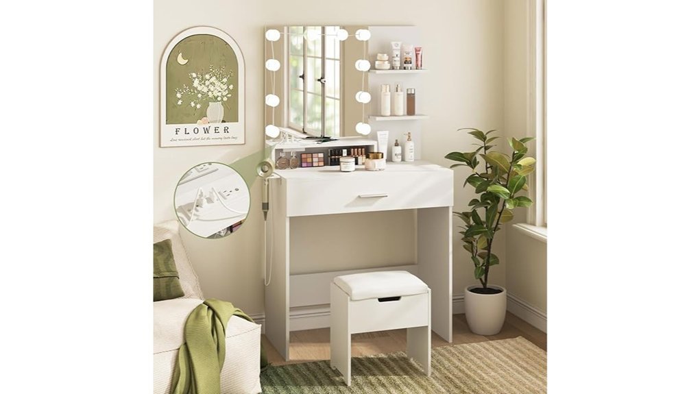 illuminated vanity desk mirror