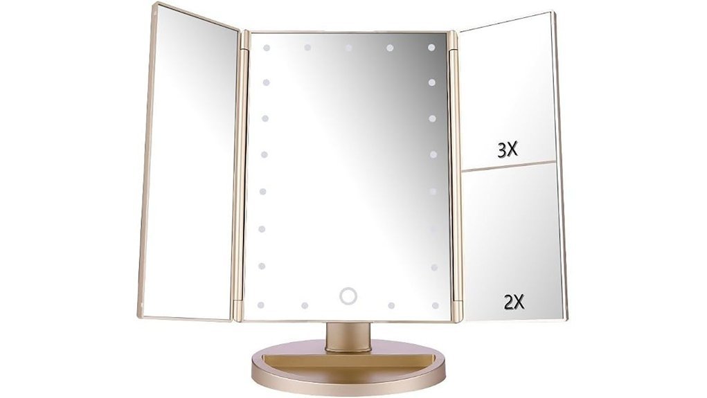 lighted magnified vanity mirror