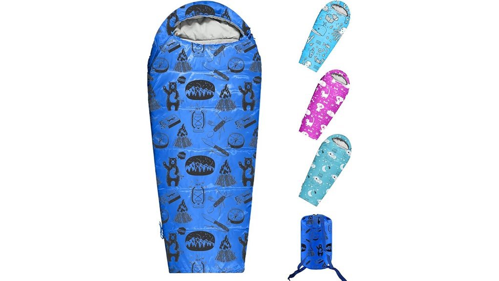 mummy style kids sleeping bag