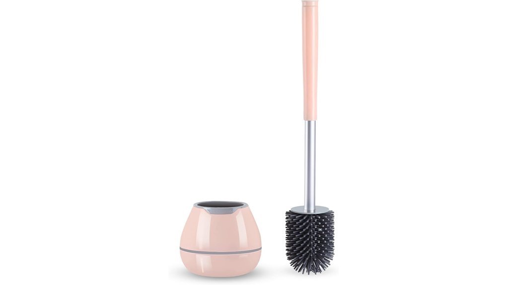 pink silicone toilet brush