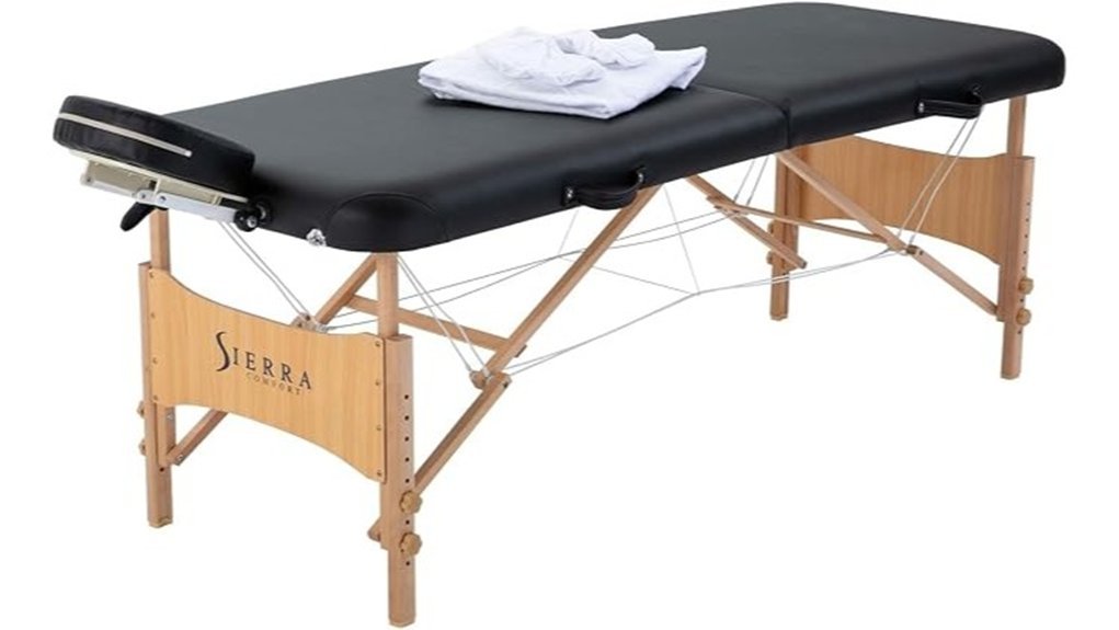 portable black massage table