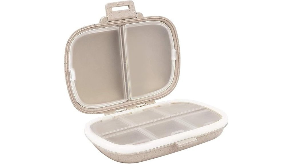 portable eight compartment pill organizer