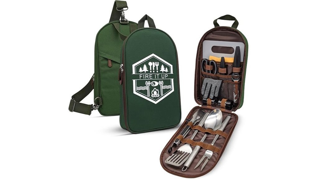 portable grilling utensil set