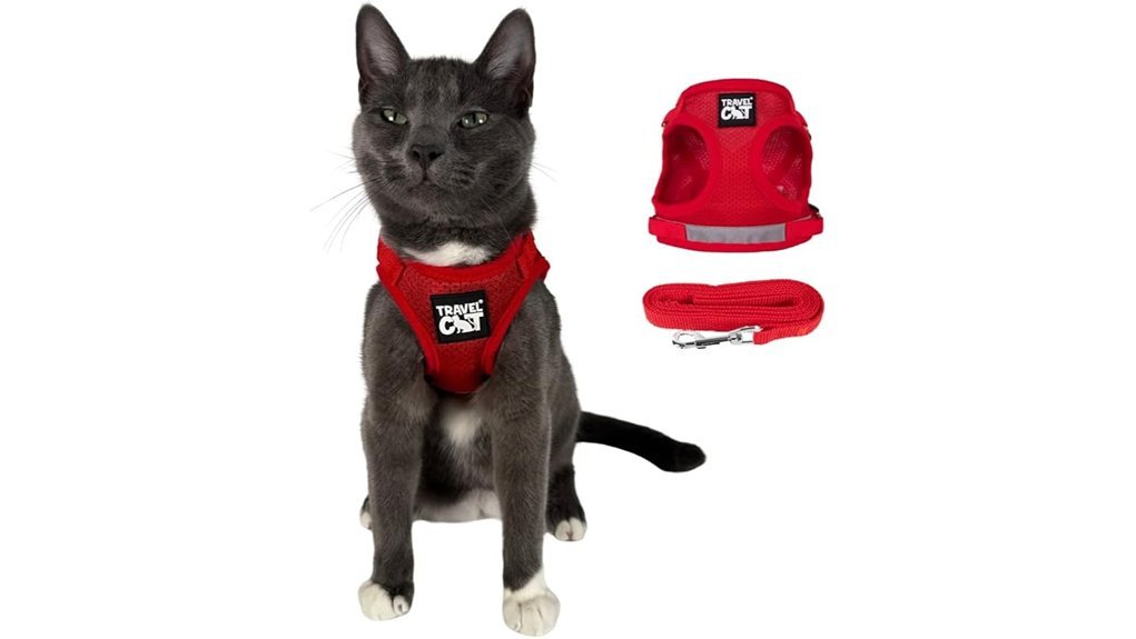 red extra small cat harness