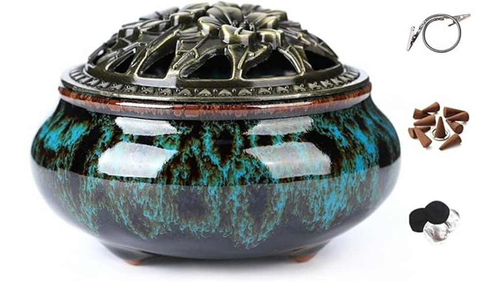 sky blue calabash incense burner
