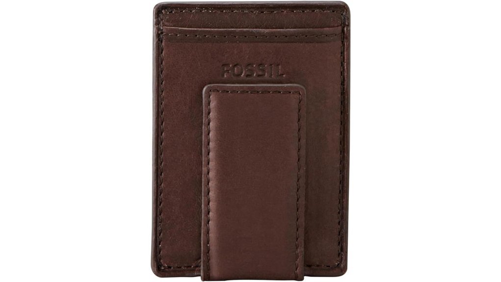 sleek fossil leather wallet