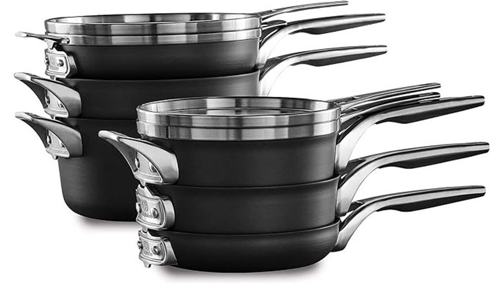 space saving nonstick cookware set