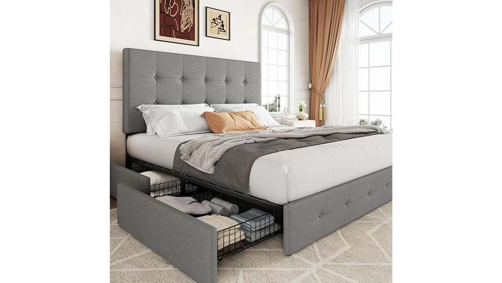 stylish storage bed frame