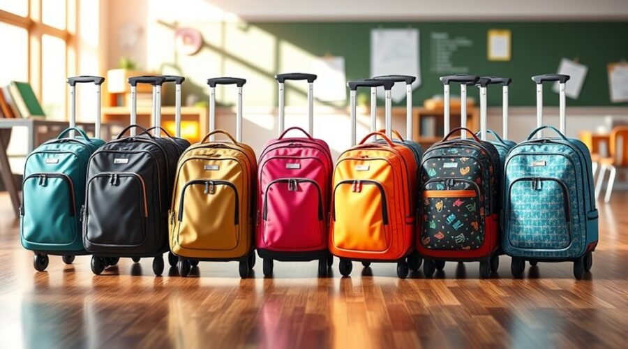 top school rolling backpacks
