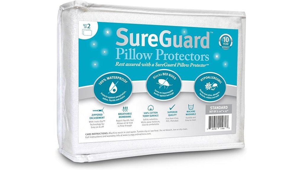 waterproof pillow protector set