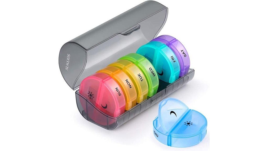 weekly pill organizer compartments