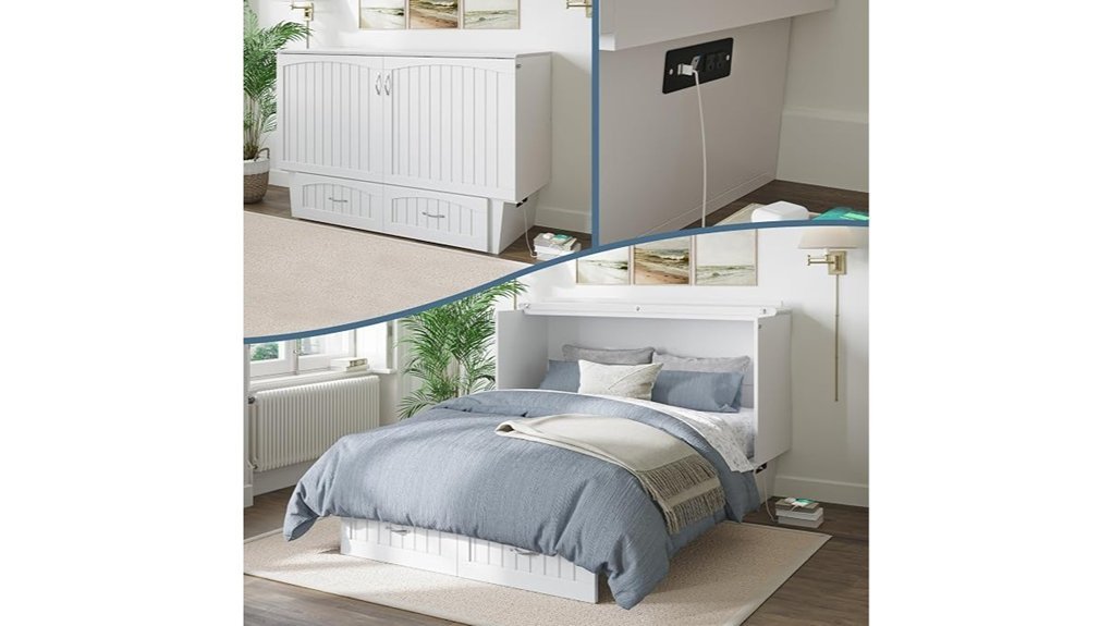 white murphy bed chest