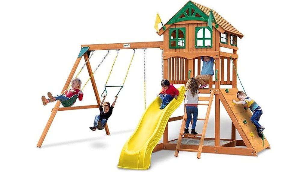 wooden swing set slide