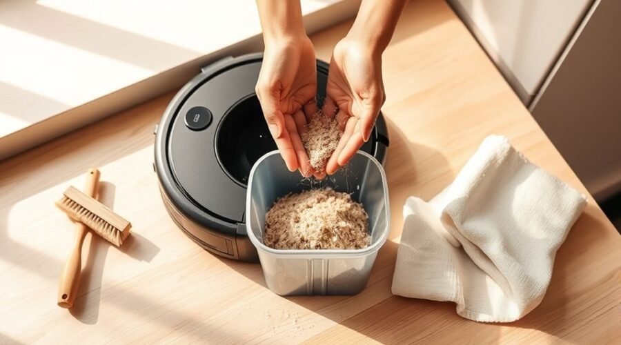 clean robot vacuum dustbin