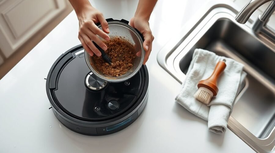 clean robot vacuum tank