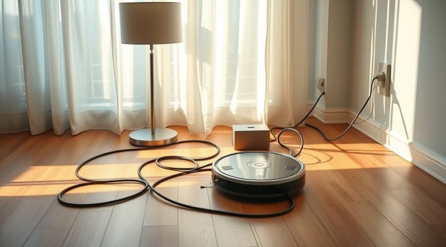 cords may obstruct operation