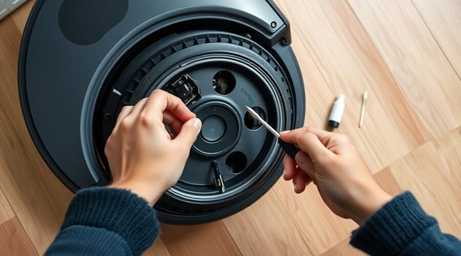 fix squeaky robot vacuum wheel