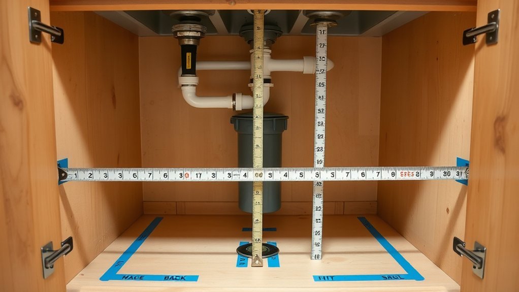 measure under sink space accurately