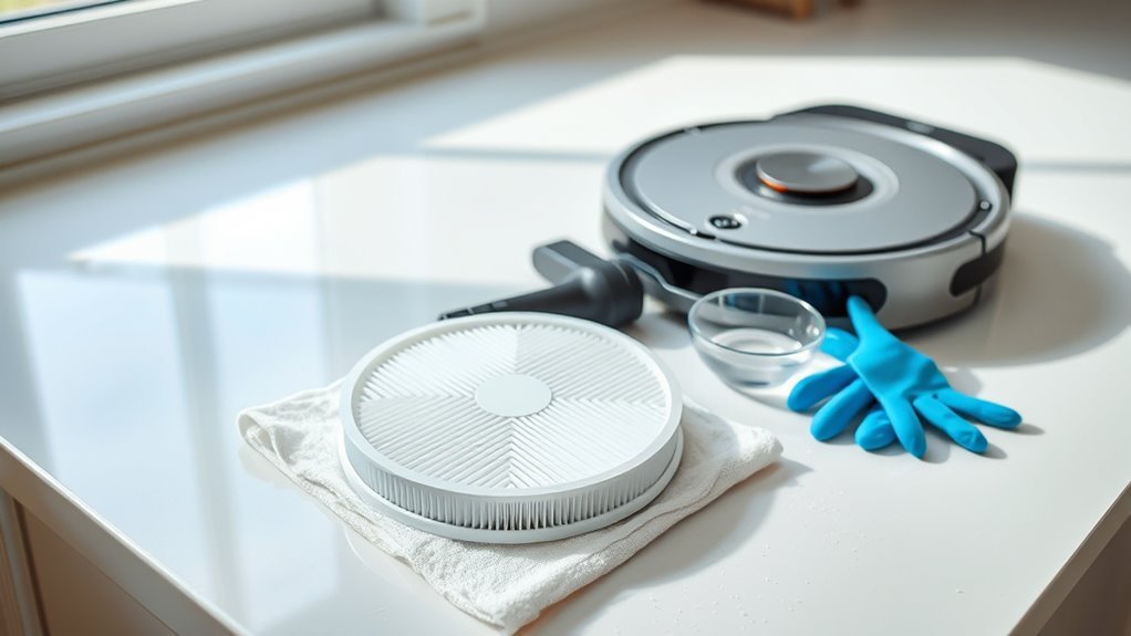 prepare for filter cleaning