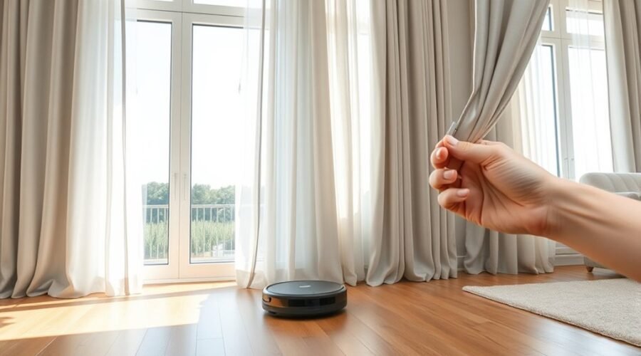 prevent curtains clogging vacuum