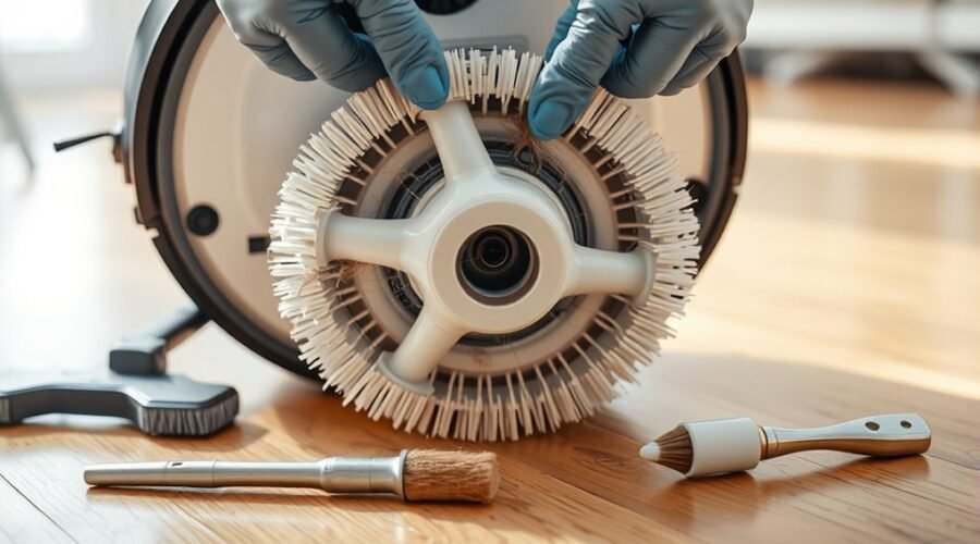 properly clean side brush