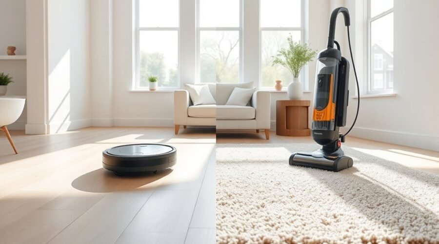 robot vs upright vacuums
