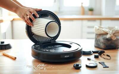 safely clean robot filter