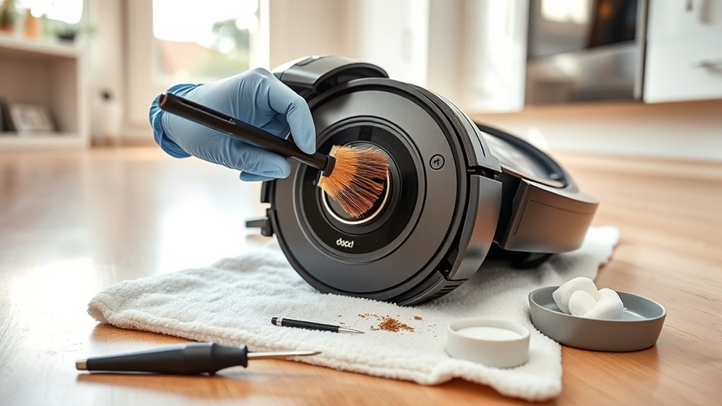 safely clean vacuum axles