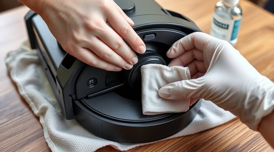safely clean vacuum lens