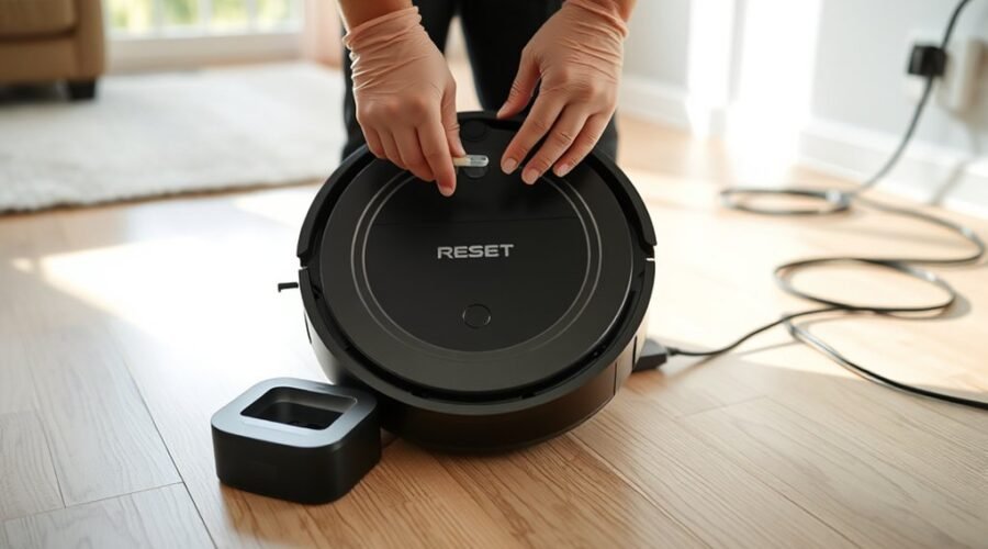 safely reset robot vacuum