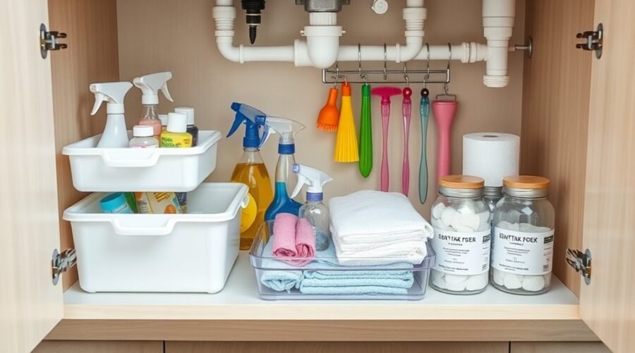 streamline kitchen sink storage