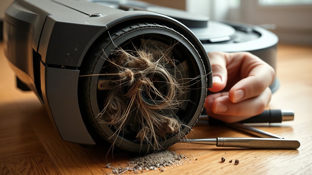 stuck wheels hinder vacuuming
