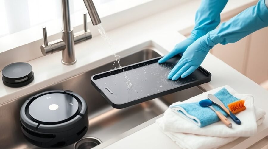 thoroughly clean vacuum tray