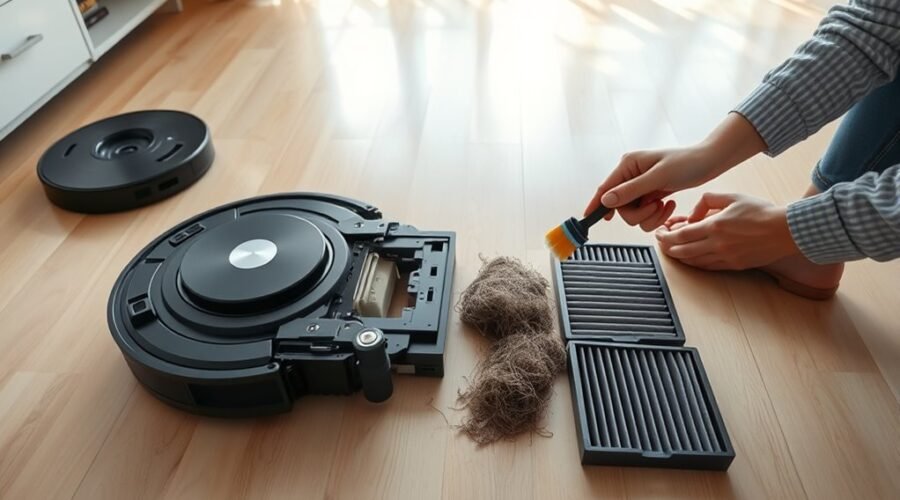 unclog robot vacuum air path